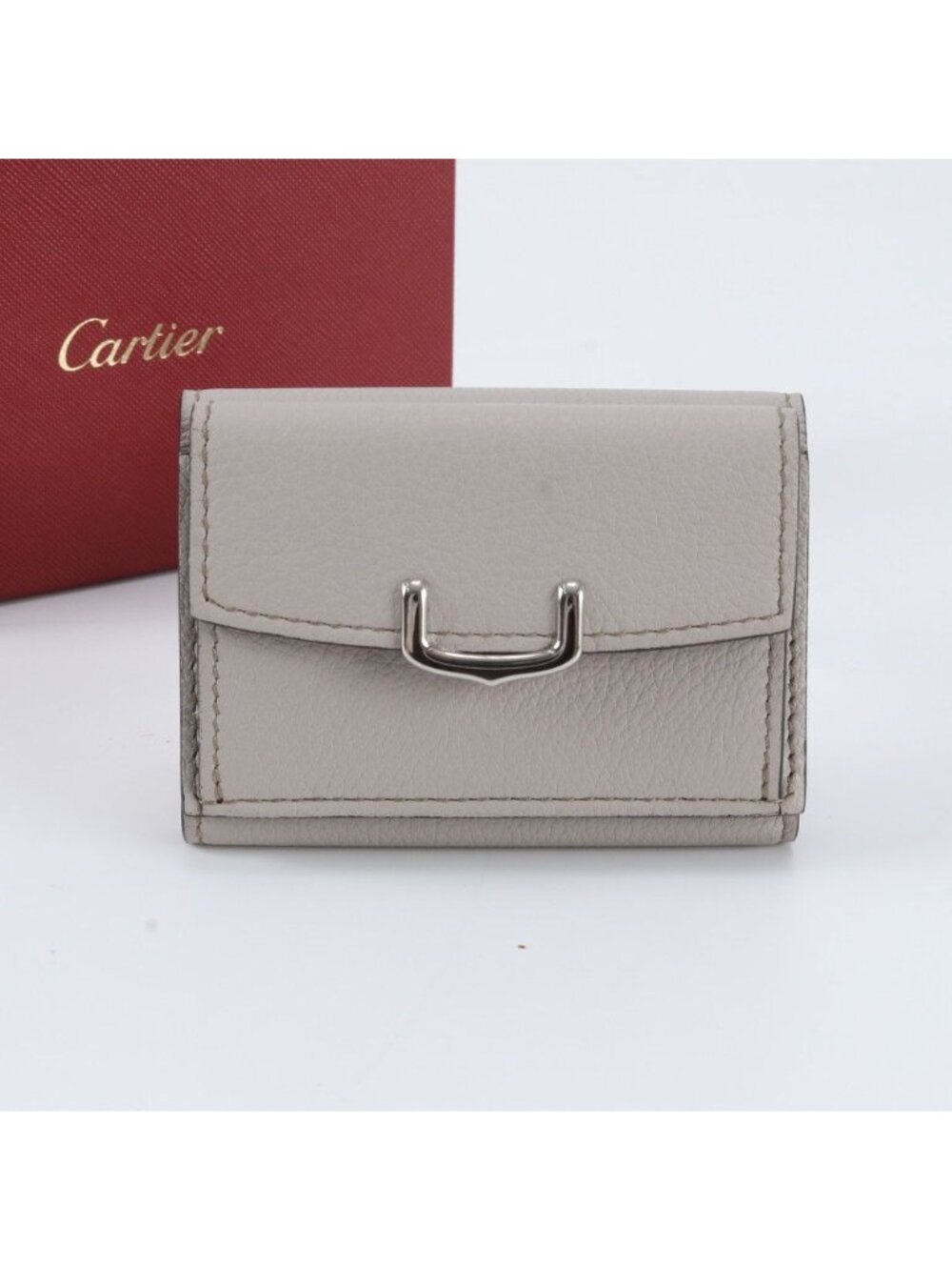 Cartier C de Cartier Leather Trifold Wallet Compact